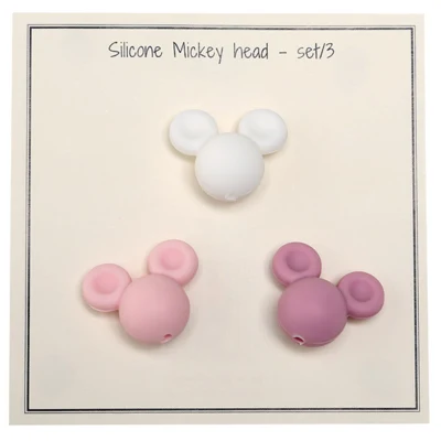 Koraliki silikonowe Go Handmade, Mickey, 3 szt