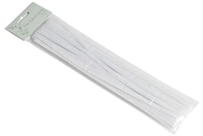 Craft Line Chenille White 0,9x30 cm, 15 szt