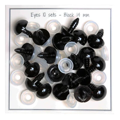 Go Handmade Sikkerhedsøjne Sort 14 mm (10 par)