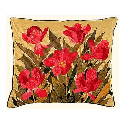 Zestaw do haftu Poduszka Niebiesko-czerwone tulipany