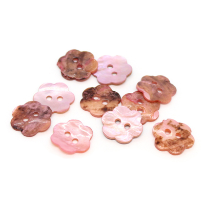 HobbyArts Guziki z masy perłowej Flower Pink 15 mm, 10 szt