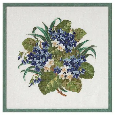 Embroidery kit Bouquet with violets