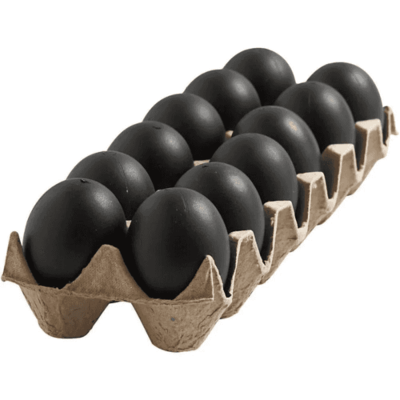 Jajko Czarne Plastikowe 6 cm, 12 szt
