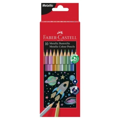 Faber-Castell, Metaliczne ołówki kolorowe - zestaw 10 sztuk