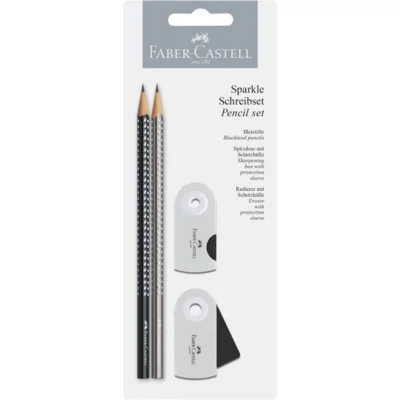 Faber-Castell, Zestaw ołówków Sparkle Srebrno/Czarny