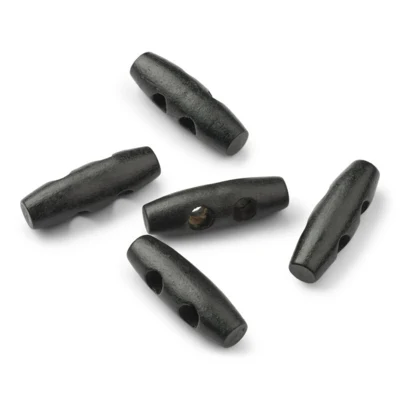 LindeHobby Guziki Duffel z Drewna Czarne, 30 mm, 5 szt