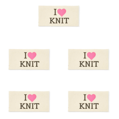 LindeHobby Etykieta I Love Knit (4 cm x 2 cm)