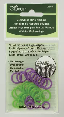 Markery pierścieniowe koniczyny, miękkie (zielone/fioletowe)