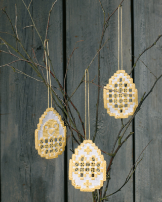 Zestaw do haftu Jajka Wielkanocne Hardanger 3 szt. 6 x 8,5 cm