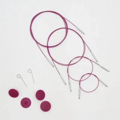 KnitPro Thin & Flex Kabel, Fioletowy Swivel, 40–150 cm