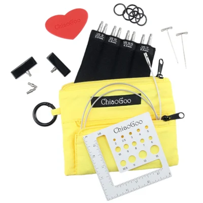 ChiaoGoo Zestaw Wymiennych Drutów Okrągłych Twist Yellow Shorties, Large, 8 cm