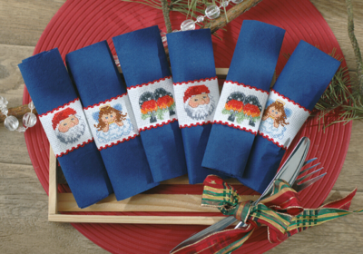 Zestaw do haftu pierścienie serwetkowe Ø 6 cm