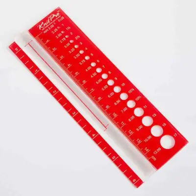 KnitPro Miernik Rozmiaru Drutów Czerwony (2.00–12.00 mm)