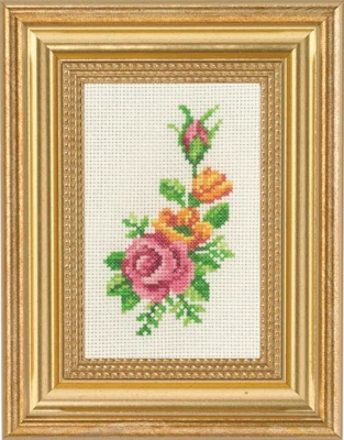 Zestaw do haftu Róża i żółte kwiaty 9 x 14 cm