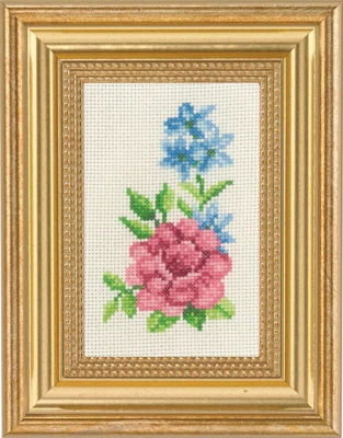 Zestaw do haftu Róża i niebieskie kwiaty 9 x 14 cm