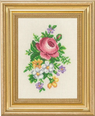 Zestaw do haftu Róża i białe kwiaty 14 x 19 cm