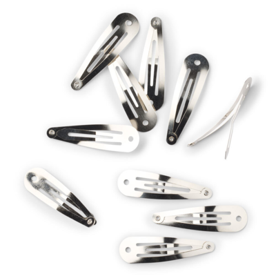 LindeHobby Spinki Typu Klik-klak, Srebrne, 45x14 mm, 10 szt.