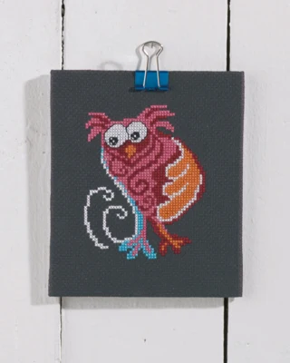 Zestaw do haftu Różowa sowa 11 x 13 cm