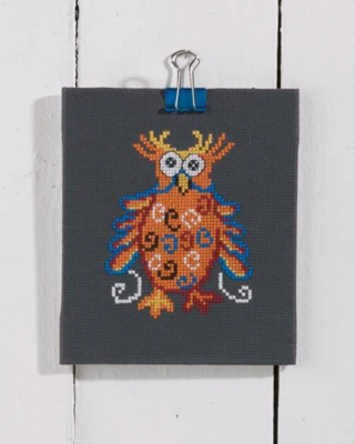 Zestaw do haftu Pomarańczowa sowa 11 x 13 cm