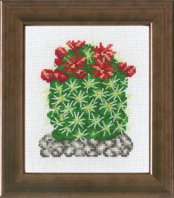 Zestaw do haftu Kaktus z czerwoną R5380 10 x 12 cm