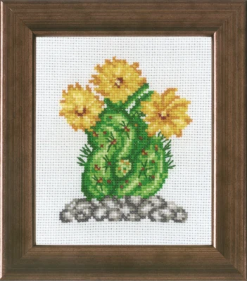 Zestaw do haftu Kaktus z żółtym R5380 10 x 12 cm