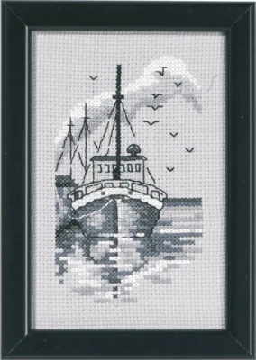 Zestaw do haftu Kuter rybacki 9,5 x 14,5 cm