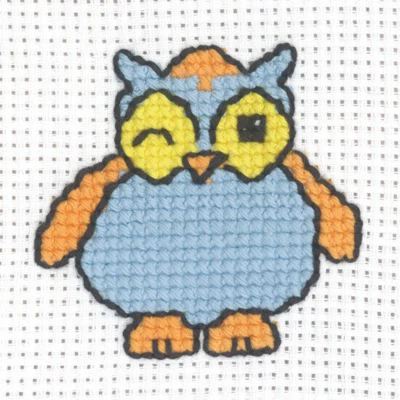 Zestaw do haftu Sowa niebieska 8 x 8 cm