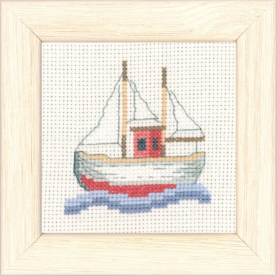 Zestaw do haftu Łódź rybacka 9 x 9 cm R5376