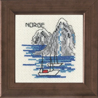 Zestaw do haftu Łódź Norwegia 10 x 10 cm R5370