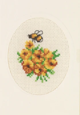 Zestaw do haftu Kartka z nagietkiem 9 x 13 cm