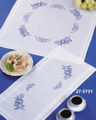 Zestaw do haftu Niebieskie róże xxx 80 x 80 cm