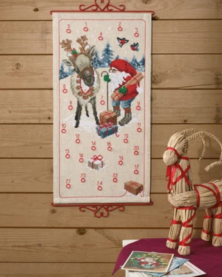 Zestaw do haftu Święty Mikołaj i renifer B 5125/35 35 x 67 cm