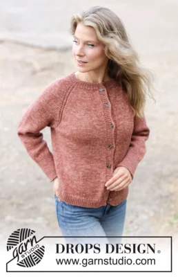 264-20 Canyon Twist Cardigan by DROPS Design