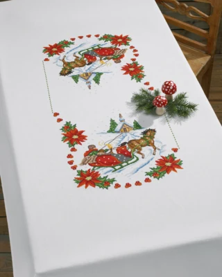 Zestaw do haftu Kościół, Sanie i Gwiazda 140x220 cm