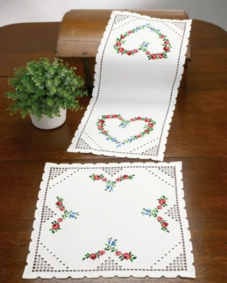 Zestaw do haftu Hardanger serce 29 x 69 cm