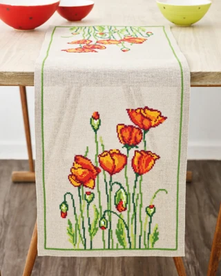 Zestaw do haftu Polne maki 31 x 91 cm