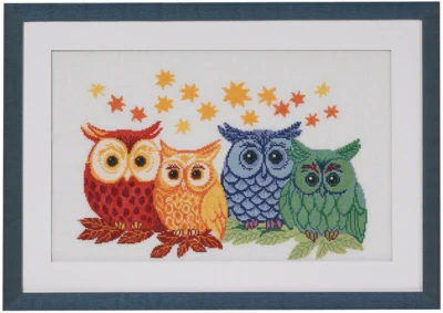 Zestaw do haftowania Sowy we wszystkich kolorach 56 x 38 cm