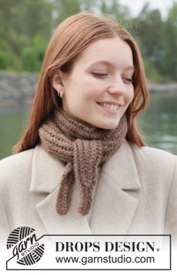 261-54 Walnut Whirl Shawl by DROPS Design