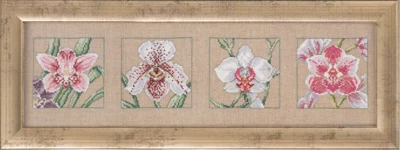Zestaw do haftu 4 storczyki 63 x 19 cm