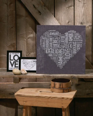 Zestaw do haftu Love szary 39 x 39 cm