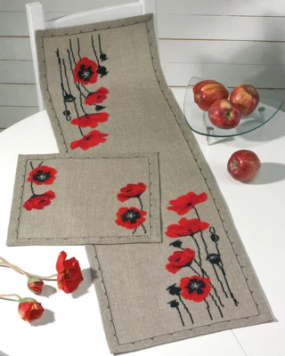 Zestaw do haftu Tytuł: Mak na tle natury 36 x 117 cm