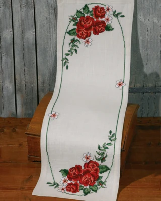 Zestaw do haftu Czerwone róże 35 x 111 cm