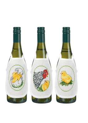 Zestaw do haftu Wielkanoc 3 szt. nakładki na butelkę 10 x 15 cm