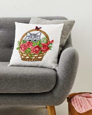 Zestaw do Haftu Koszyk & Kot 39 x 39 cm