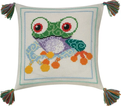 Zestaw do haftu Poduszka Dziecięca Żaba 30x30 cm