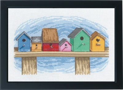 Zestaw do haftu Rząd budek dla ptaków 29 x 20 cm