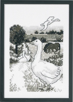 Zestaw do haftu Gęsi na polu 20 x 29 cm