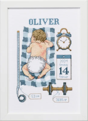 Zestaw do Haftu Pamiątka Chrztu Świętego Oliver 21 x 30 cm