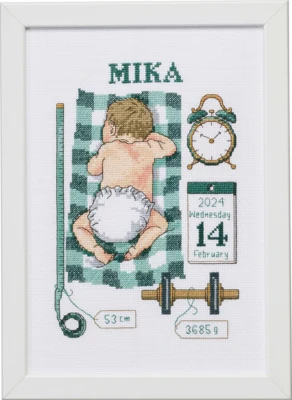 Zestaw do haftu Pamiątka Chrztu Mika 21 x 30 cm