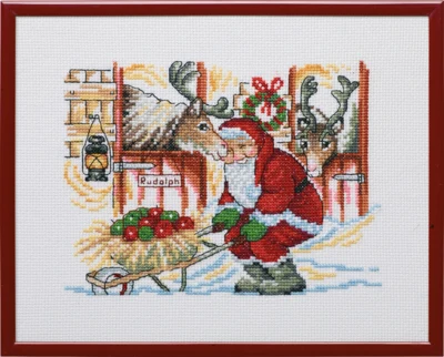 Zestaw do haftu Święty Mikołaj & jabłka R5798 25 x 20 cm